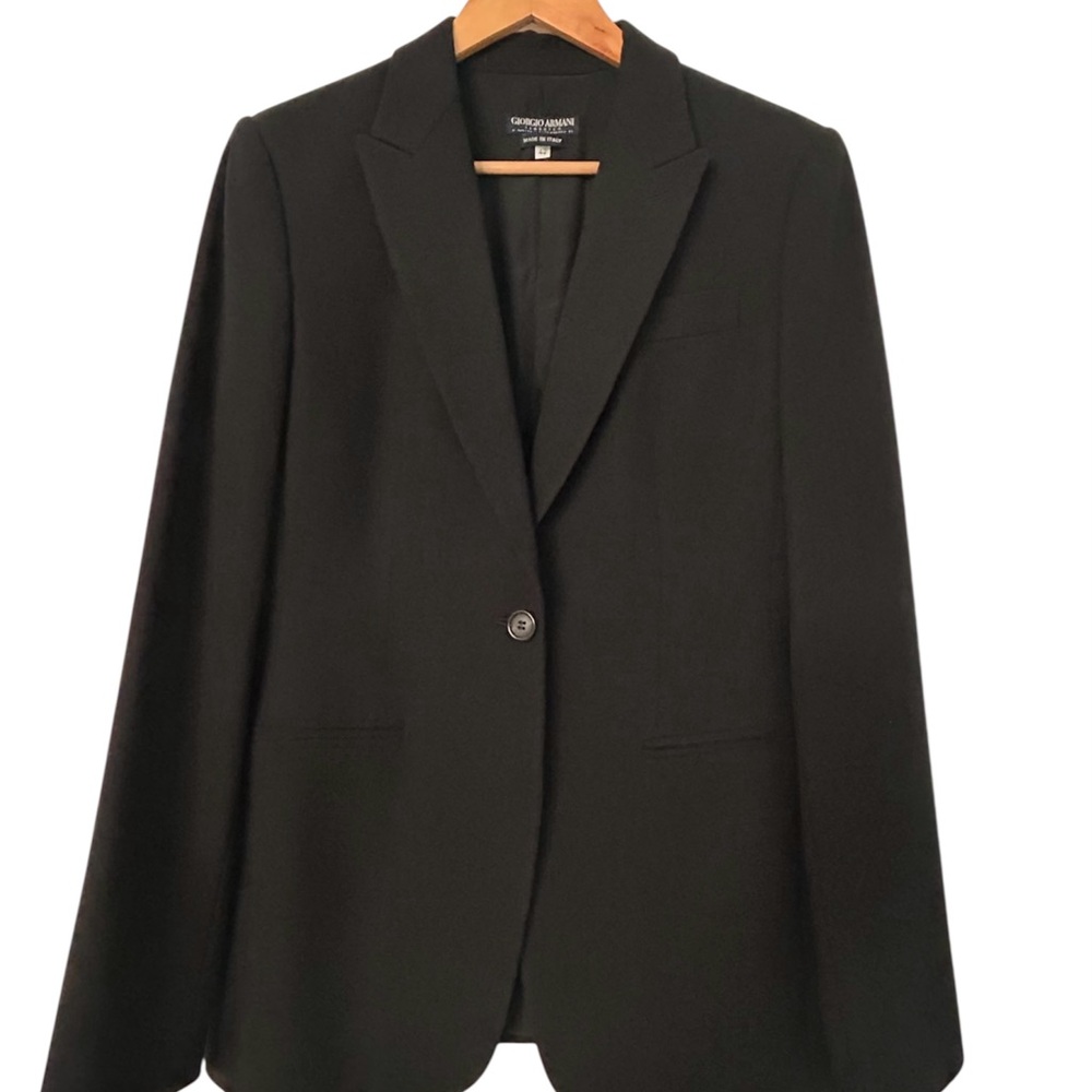Giorgio Armani Classico Wool Milano Bourginuovo 21 Black Blazer size 42 (10/12)